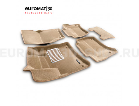 Текстильные 3D коврики Euromat3D Lux в салон для Porsche Cayenne (2010-2017) № EM3D-004101T Бежевые Текстильные 3D коврики Euromat3D Lux в салон для Porsche Cayenne (2010-2017) № EM3D-004101T Бежевые