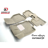 Текстильные 3D коврики Euromat3D Lux в салон для Porsche Panamera (2012-2016) № EM3D-004104T Бежевые