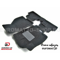 Текстильные 3D коврики Euromat3D Business в салон для Porsche Panamera (2012-2016) № EMC3D-004104