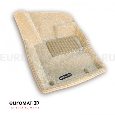 Текстильные 3D коврики Euromat3D Lux в салон для Land Rover Range Rover Velar (2017-) № EM3D-002753T Бежевый
