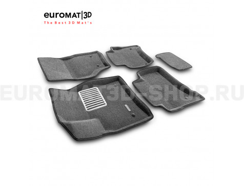 Текстильные 3D коврики Euromat3D Lux в салон для Porsche Cayenne (2002-2009) № EM3D-004100G Серые Текстильные 3D коврики Euromat3D Lux в салон для Porsche Cayenne (2002-2009) № EM3D-004100G Серые