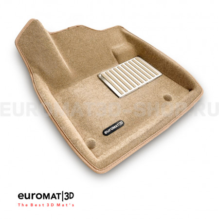 Текстильные 3D коврики Euromat3D Lux в салон для Citroen C5 (2008-) № EM3D-001712T Бежевые