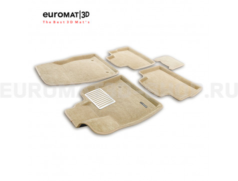 Текстильные 3D коврики Euromat3D Lux в салон для Jaecoo J8 (2024-) № EM3D-000031T Бежевые